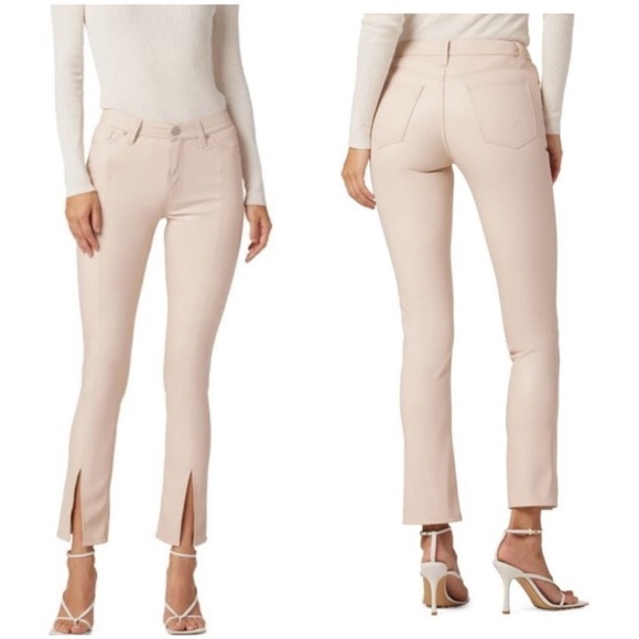 Hudson Barbra High Rise Shell Split Seam Faux Leather Pants Size 32 NWT - Picture 1 of 9